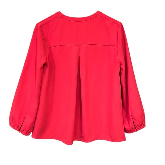 J. Crew Women Blouse Open V-neck Top Crepe Pink Size Small - Picture 5 of 12